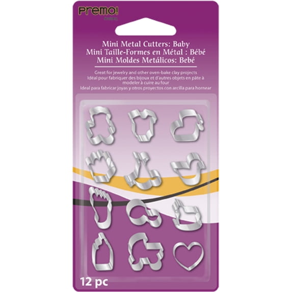 Premo Sculpey Mini Metal Cutters 12/Pkg-Baby