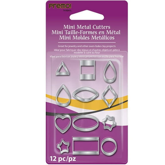 Premo Sculpey Mini Metal Cutters, 12/Pkg, Geometric