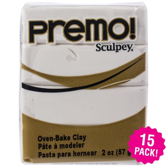 Multipack of 15 - Premo Sculpey Polymer Clay 2oz-White