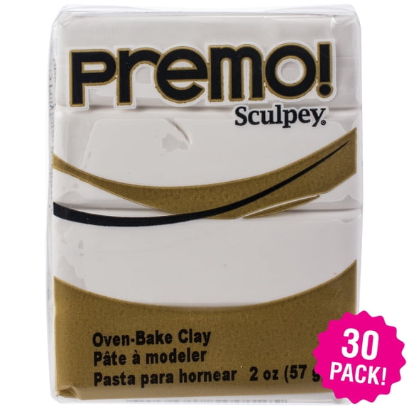 Multipack of 30 - Premo Sculpey Polymer Clay 2oz-White