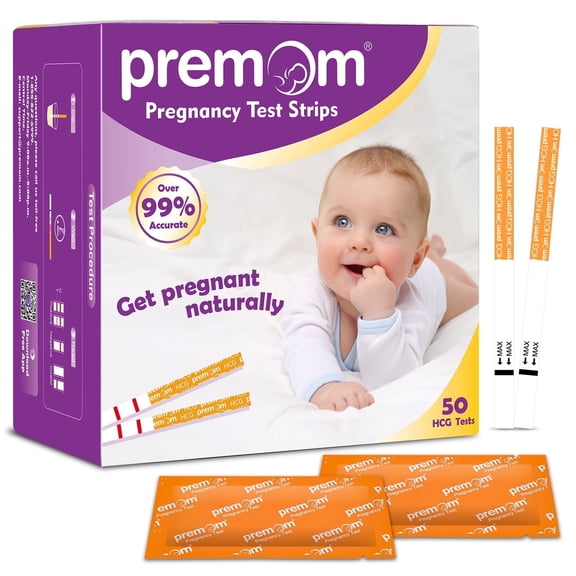 Premom hCG Early Detection Test Strips, 50 Count