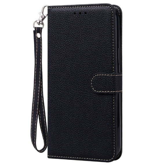 Premuim PU Leather Wallet Case Compatible for Samsung Galaxy Note 20, Card Slots Stand Feature Magnetic Clasp Short Strap Cover for Samsung Galaxy Note 20 6.7 Inch,Black