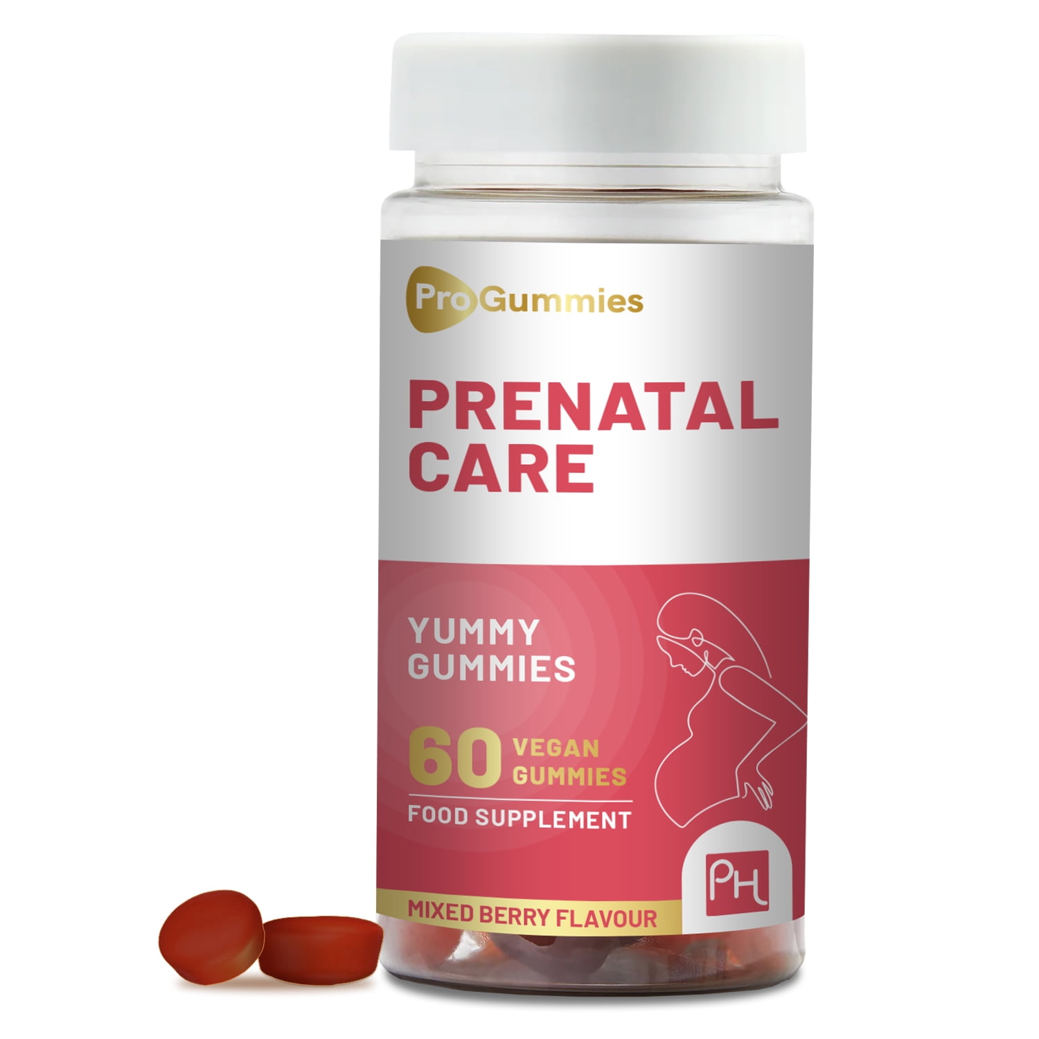 Prenatal Care Gummies | 60 Vegan Pro Gummies | Yummy Gummies with Essential Prenatal Vitamins & Minerals | 400mcg Folic Acid | Pregnancy Support Vitamins for Women by Prowise