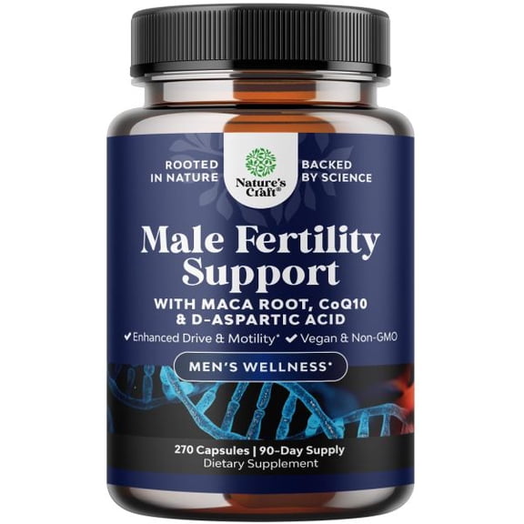 Pre-Conceive Male Reproductive Support Supplement with CoQ10 270 Ct | Nutritional Support with L Methylfolate Calcium, D Aspartic Acid - Support for Men Preparing to Conceive - Vegan-90 Servings