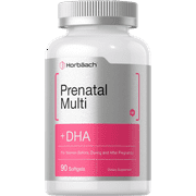 Prenatal Multivitamin with DHA, Folic Acid & Iron | 90 Softgels | by Horbaach
