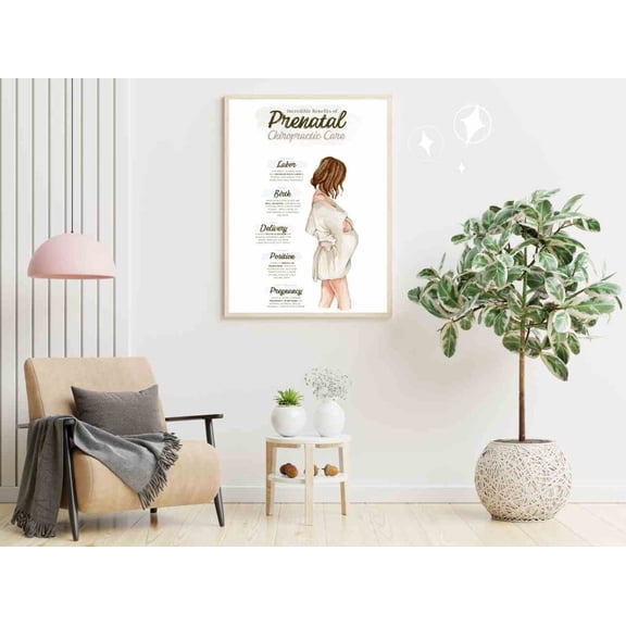 Prenatal Poster For Chiropractors, Pregnancy Chart Wall Art, Unframed Paper Poster 8x10in