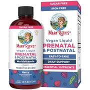 MaryRuth's Vegan Liquid Prenatal Postnatal Multivitamin, Berry Flavor, Gluten-Free, Sugar-Free, 1-Count 16 fl. oz.