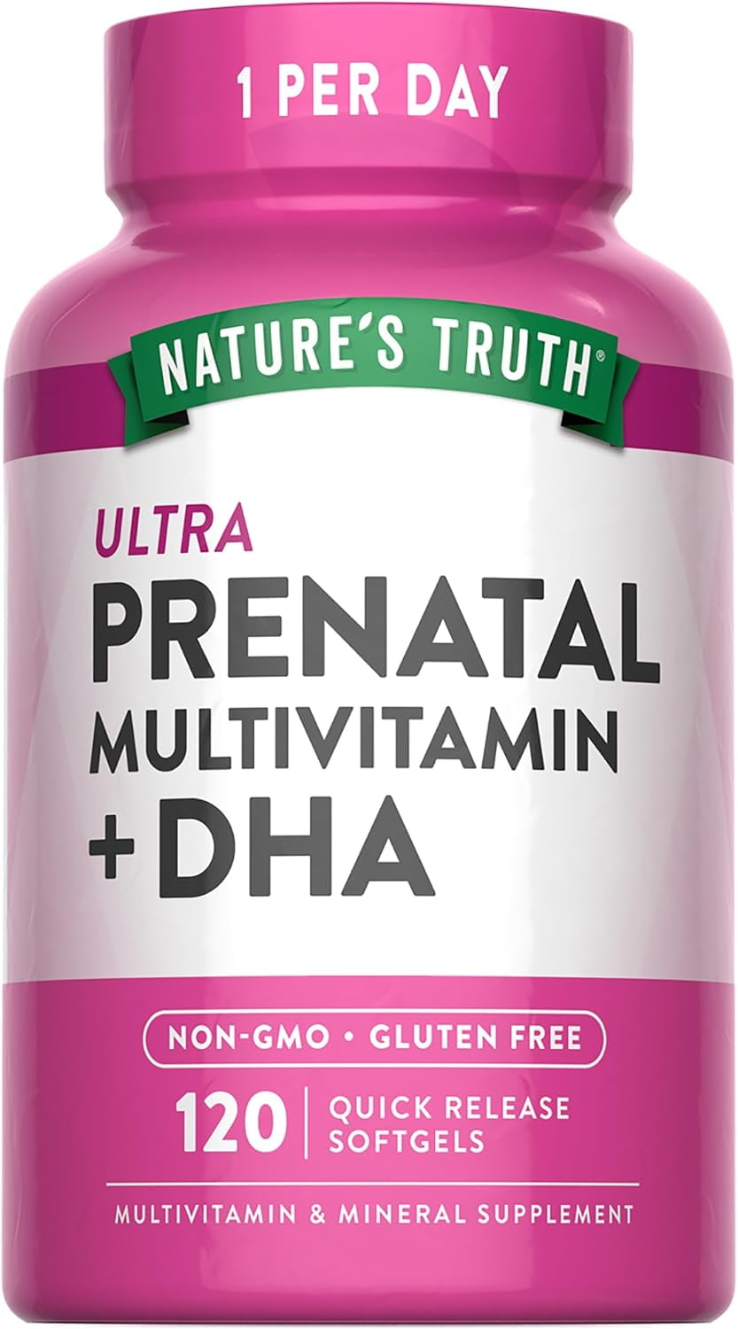 Prenatal Vitamin for Women | 120 Softgels | Non-GMO & Gluten Free Mineral Supplement with DHA and Folic Acid | by Nature's Truth
