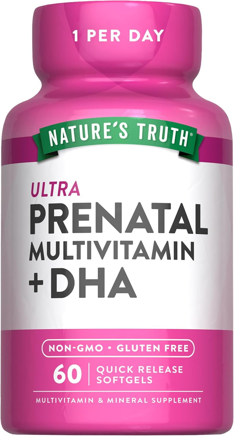 Prenatal Vitamins with DHA and Folic Acid | 60 Softgels | Non-GMO, Gluten Free | by Nature's Truth
