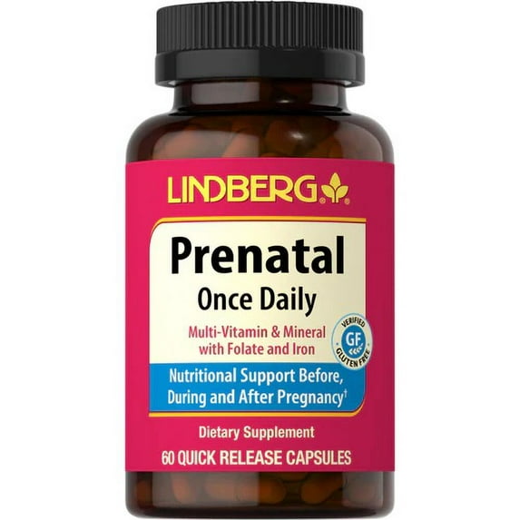 Prenatal Vitamins with Iron | 60 Capsules for Men and Women | by Lindberg