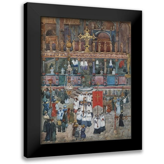 Prendergast, Maurice Brazil 15x18 Black Modern Framed Museum Art Print Titled - Easter Procession At St Marks 1899