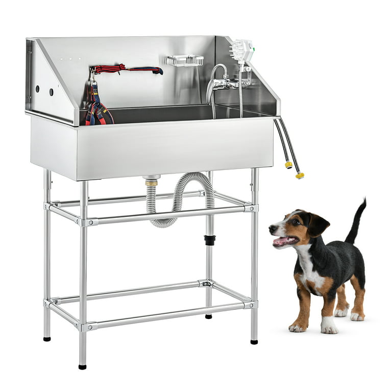 Preneex Professional Elevated 34 Stainless Steel Dog Bath Tub & Pet  Grooming Station