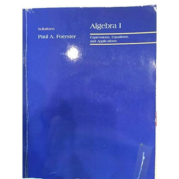Pre-Owned Algebra 1: Expressions, Equations and Applications Solutions Book (Paperback) 0201861003 9780201861006