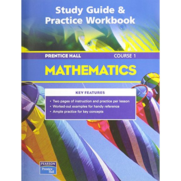 Pre-Owned Prentice Hall Math Course 1 Study Guide and Practice Workbook 2004c Paperback