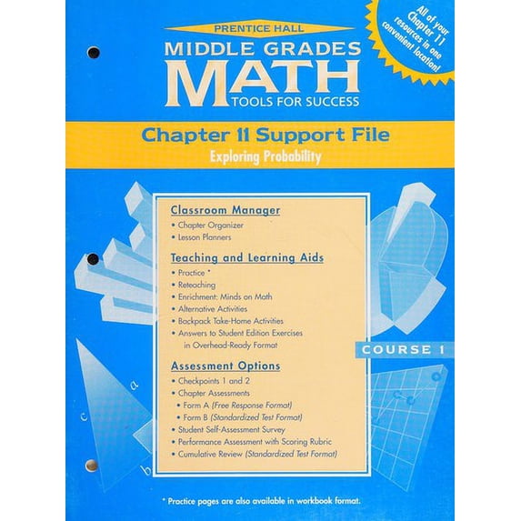 Pre-Owned Prentice Hall Middle Grades Math Tools for Success (Chapter 11 Support File: Exploring Probability, Course 1) 9780134359496 Used