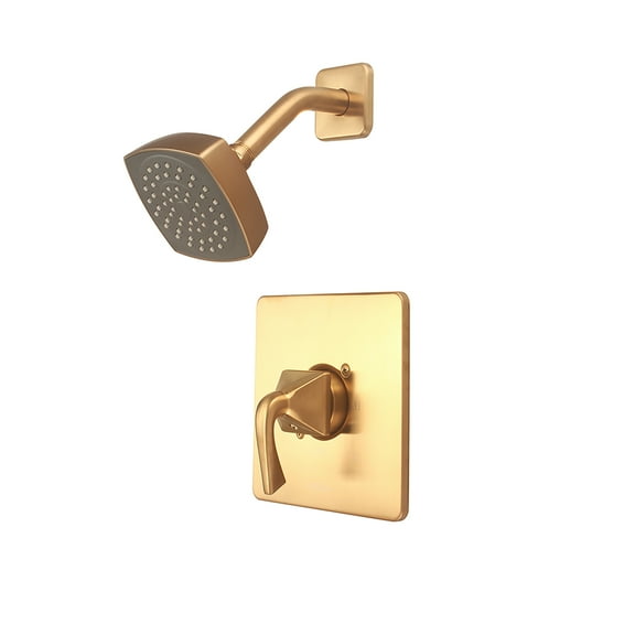 Prenza T-4PR310-BG 1 Spray Pattern 4 in. Wall Mount Fixed Shower Head in PVD Brushed Gold