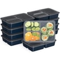 thumbnail image 1 of Prep - 20-Piece 3-Compartment Reusable Meal Prep Containers with Lids, PFAS & BPA Free Materials, Durable, Microwave, Freezer, & Dishwasher Safe To Go Food Storage (Navy Blue), 1 of 6