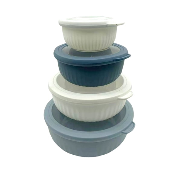 Prep Bowls with Lids, Food Storage Containers, Wide and Deep Nesting Plastic Small Mixing Bowl Set with Lids, Food Prep Containers, Meal Prep Container, 4 Pcs, Multisize