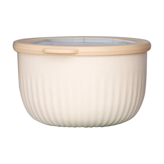Prep Bowls with Lids,Plastic Mixing Bowls,Leak-Proof Stackable Mixing Bowls,Airtight Wide Mixing Bowls with Lids,Plastic Nesting Bowl for Preparing,Serving,Baking,Cooking,(Light Yellow,7.68x5.12 in)