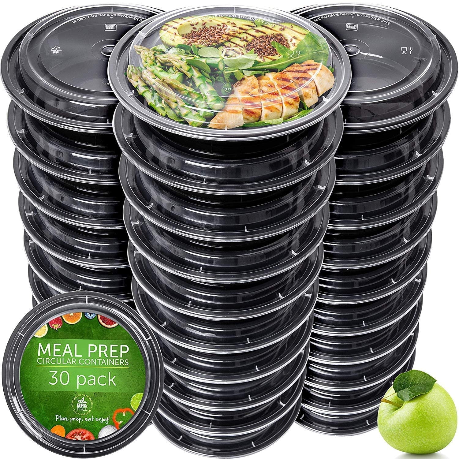 DHG Professional 50 Sets 24oz Meal Prep Containers with Lids, Microwavable Plastic BPA Free
