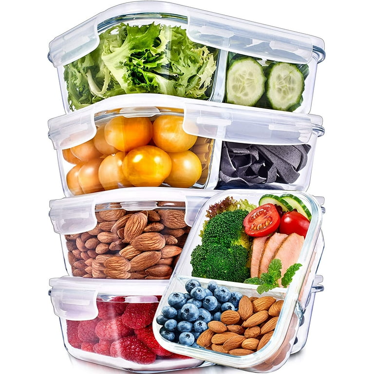 3 Pack 36oz Glass Food Storage Containers Reusable Meal Prep Containers  Fridge Organizers Lunch Container for Adults Food Storage Containers with  Lids