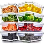 Prep Naturals - Glass Food Storage Containers - Meal Prep Containers - 8 Packs, 30 Oz