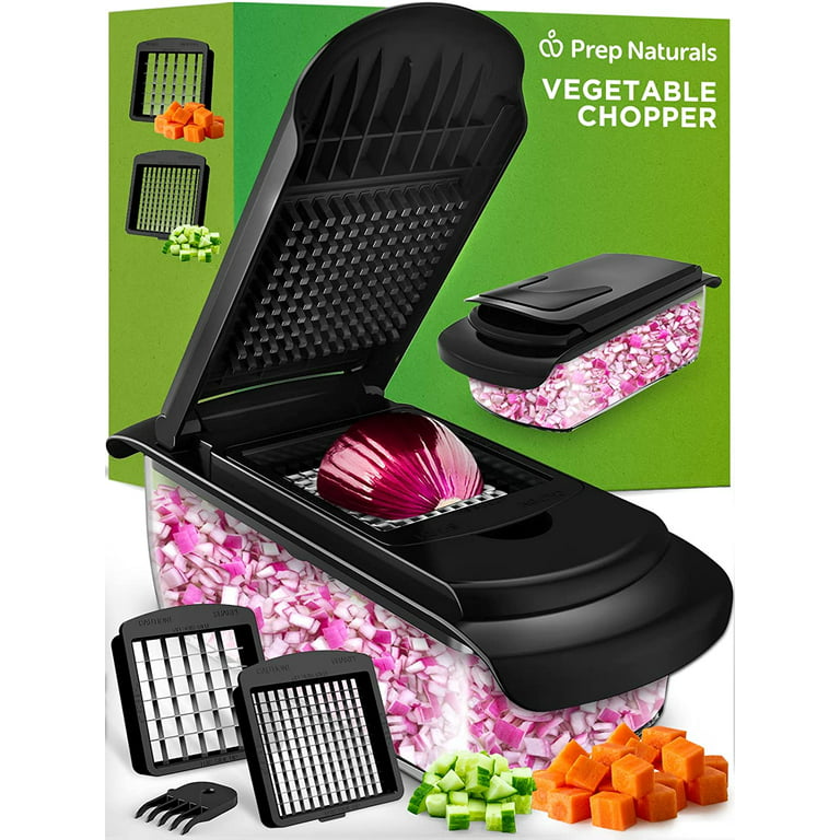 Nutrichopper Deluxe with 30% Larger Fresh-keeping Storage Vegetable Chopper  Onion Chopper Egg Slicer with 3 Extra Blades + 2 Extra Container - Veggie