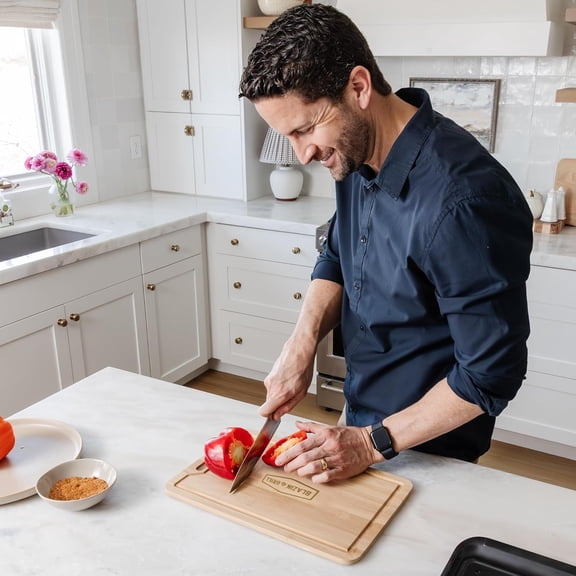 Prep & Serving Trays & Rolling Grill Baskets Bundle | Set of 2 Stackable, Melamine Trays | 2 Rolling Grilling Baskets | Barbecue Grill Set with BBQ Gloves | Perfect for Vegetables, Meat