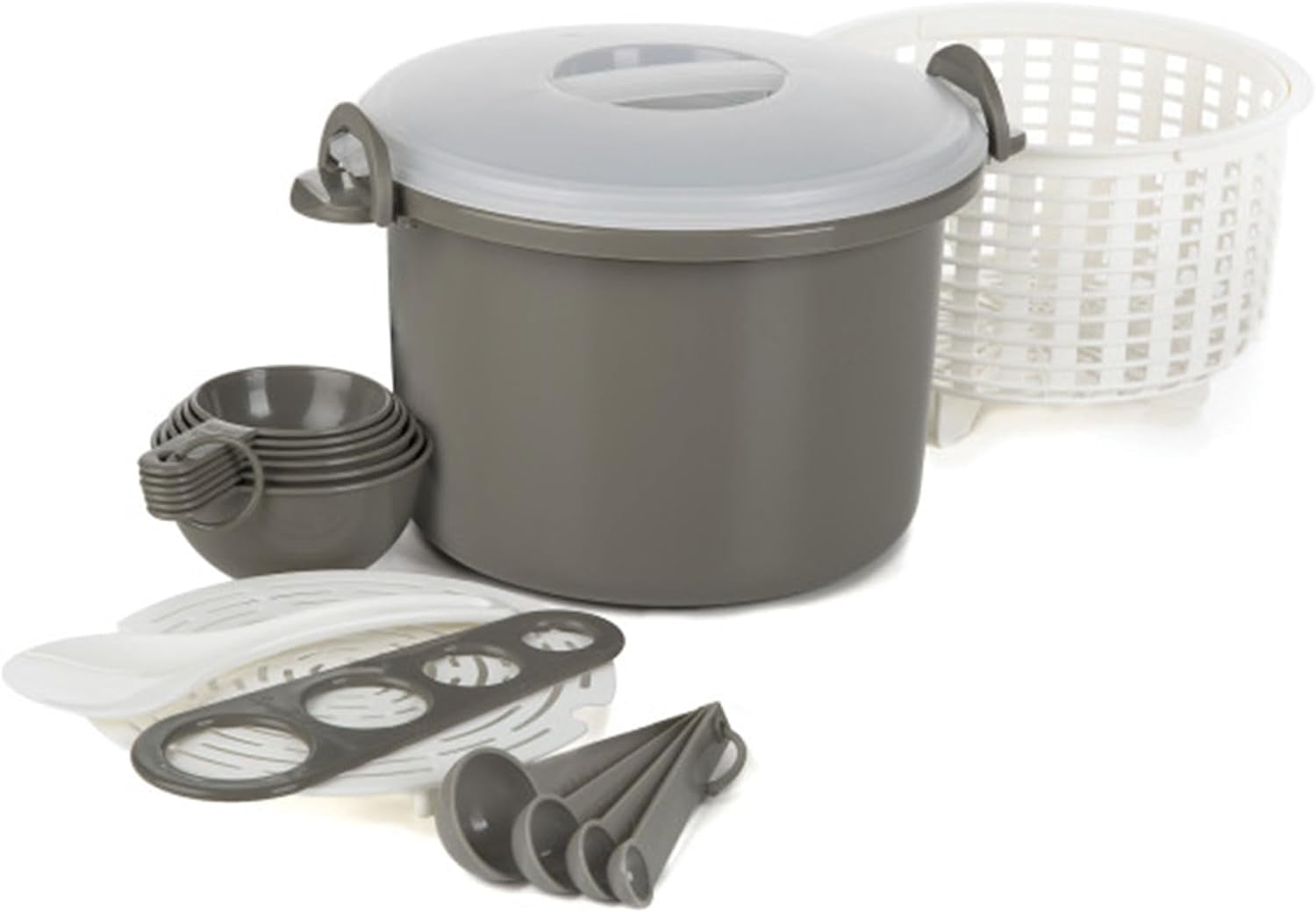 Prep Solutions 17 Piece Set Microwaveable Rice and Pasta Cooker with 12