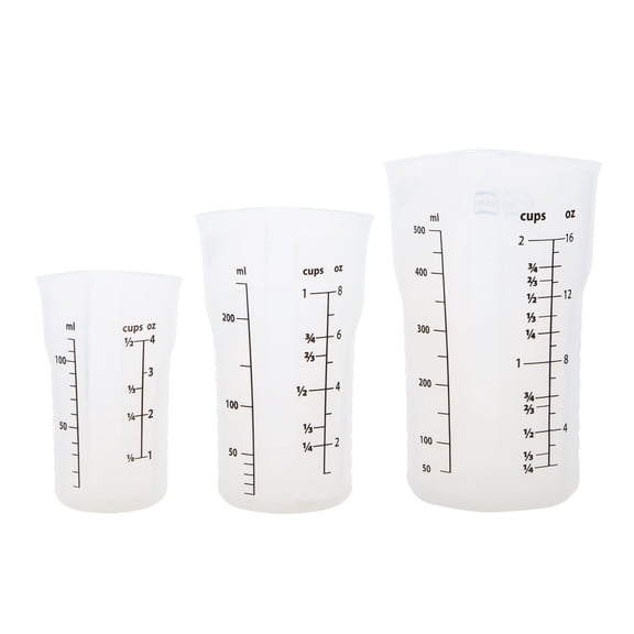 Prep Solutions High Heat Silicone Measuring Cup Set with Ribbed Grip, 3-Piece