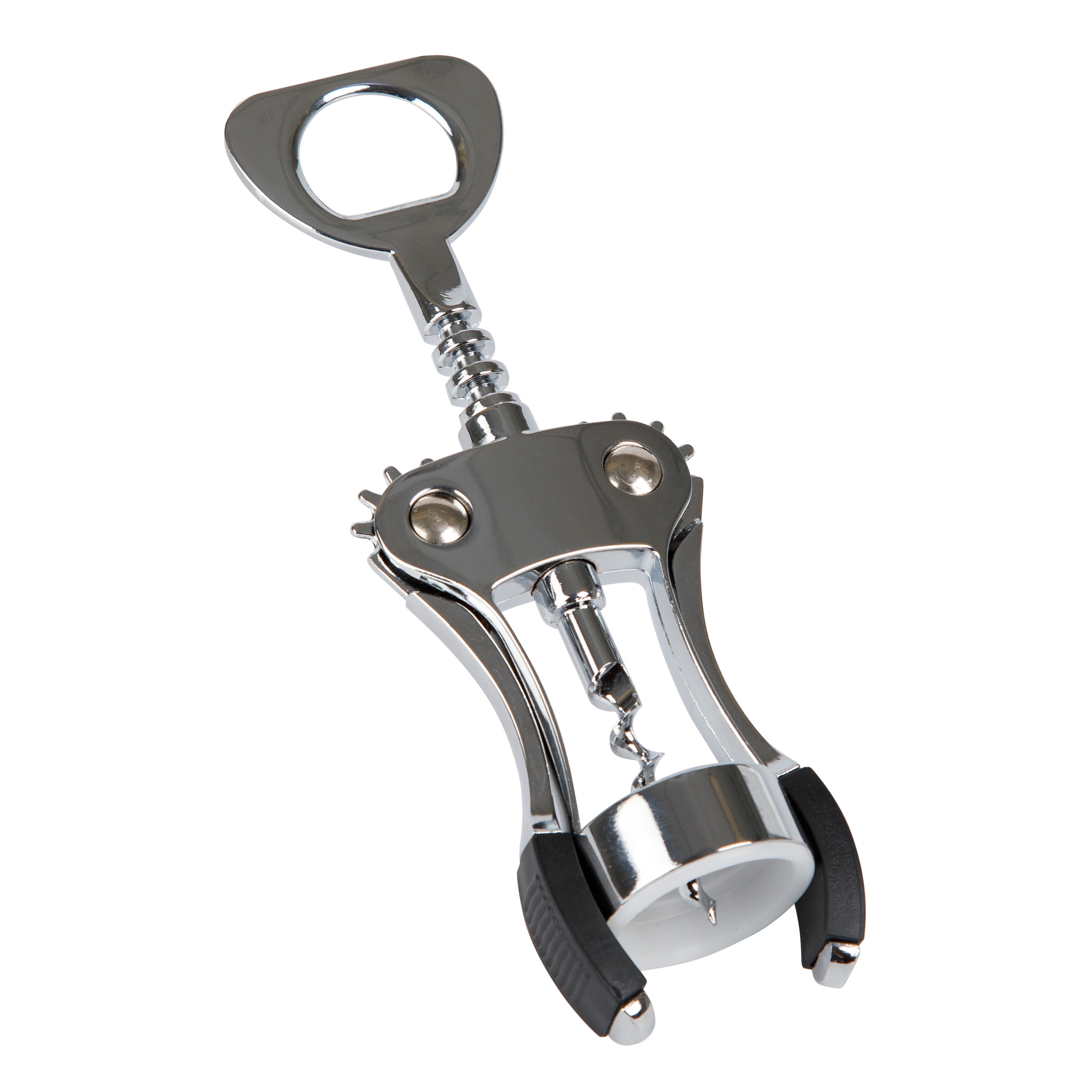 Heavy-Duty Chrome Winged Corkscrew and Bottle Opener