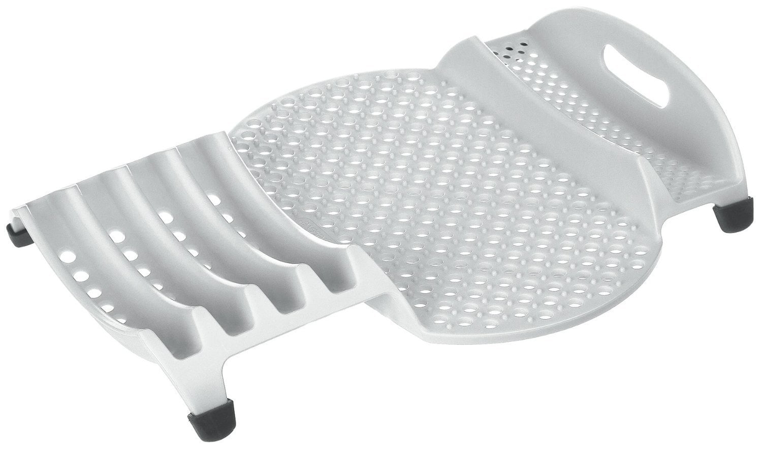 Compact White Plastic In-Sink Dish Drainer for Efficient Drying