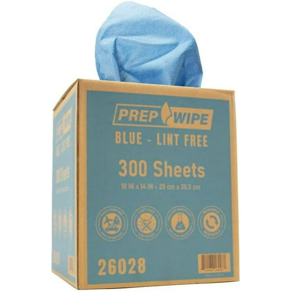 Prep Wipe Lint Free Cleaning Towels Pack of 300 Sheets, 10" x 14" Color: Blue, Size: Pack of 1