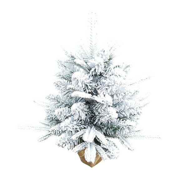 Prep Your Home for The Holiday Matoen Mini Christmas Tree Decoration Cedar 19.7" Mini Flocked Christmas Tree Mini Artificial Small Tree White
