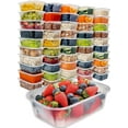 thumbnail image 1 of PrepNaturals 50 pack Plastic Food Storage Container 25 Oz 100% BPA-free - Reusable Plastic Containers with Lids, 1 of 9
