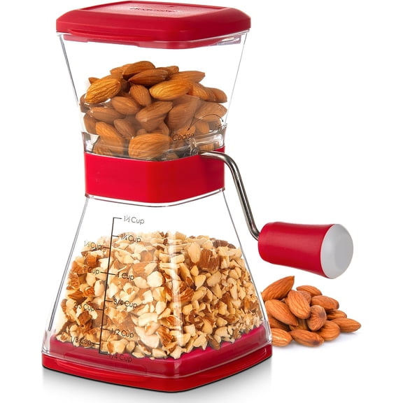 PrepWorks Nut Chopper – Manual Handheld Nut Grinder for Chopping Nuts, Seeds, and Herbs, Easy to Use, BPA-Free