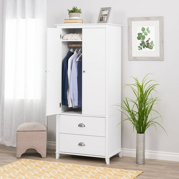 Prepac 2 Door Yaletown Armoire, White
