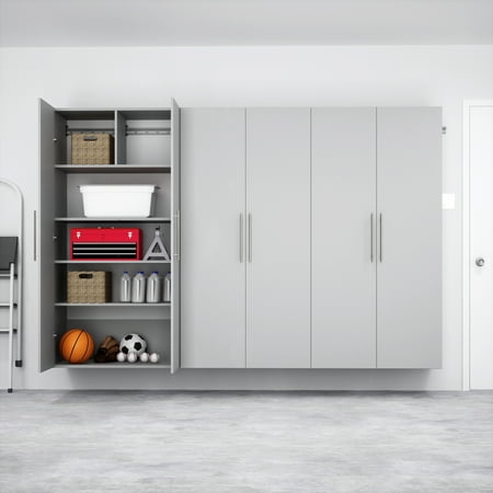 Prepac 3-Piece Extra Large HangUps Storage Cabinet Set, Light Gray