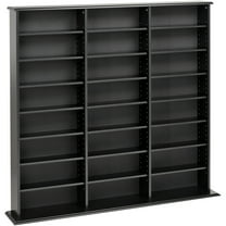 Prepac 51" Triple CD DVD Wall Media Storage Rack in Black