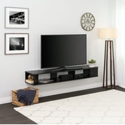 Prepac 70 inch Wide Wall Mounted TV Stand, Black