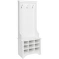 thumbnail image 1 of Prepac 27" Narrow Hall Tree with 9 Shoe Cubbies, White, 1 of 7