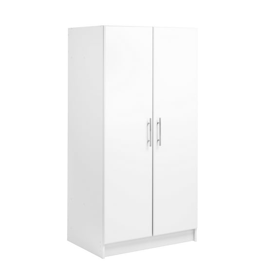 Prepac Armoir, Elite 32"W x 35"H x 20"D White Wardrobe Closet & Cabinet - Functional Clothes Storage with Hanging Rail, Armoire Wardrobe - WEW-3264