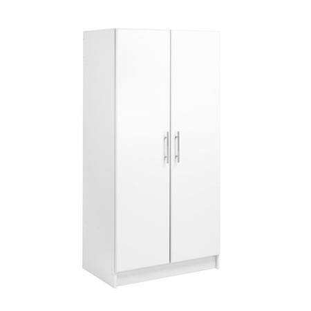 Prepac Armoir, Elite 32"W x 35"H x 20"D White Wardrobe Closet & Cabinet - Functional Clothes Storage with Hanging Rail, Armoire Wardrobe - WEW-3264