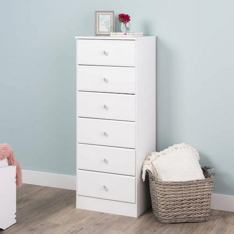 Prepac Astrid 6 Drawer Crystal White Chest of Drawers Walmart