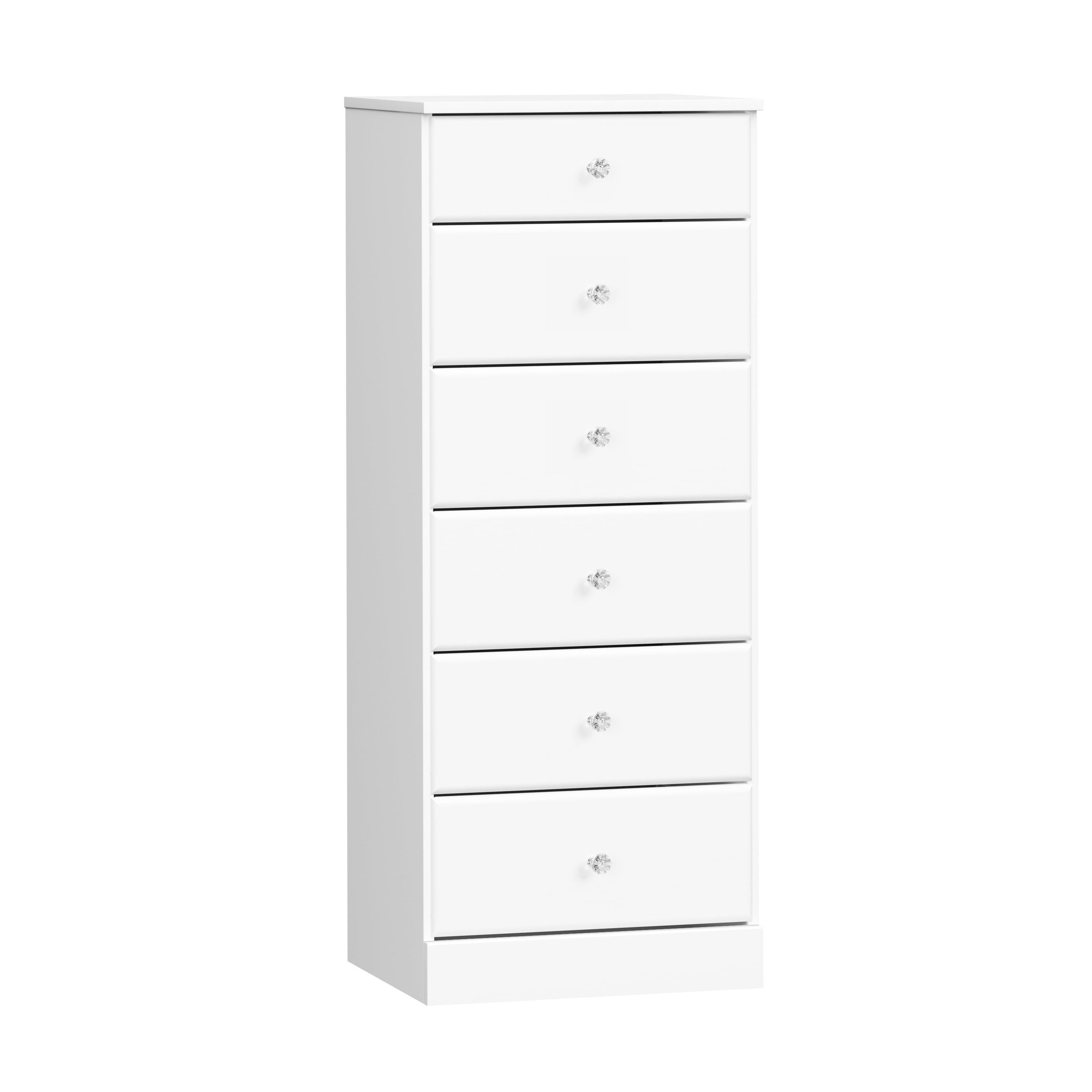 Astrid Crystal White 6-Drawer Contemporary Tall Chest