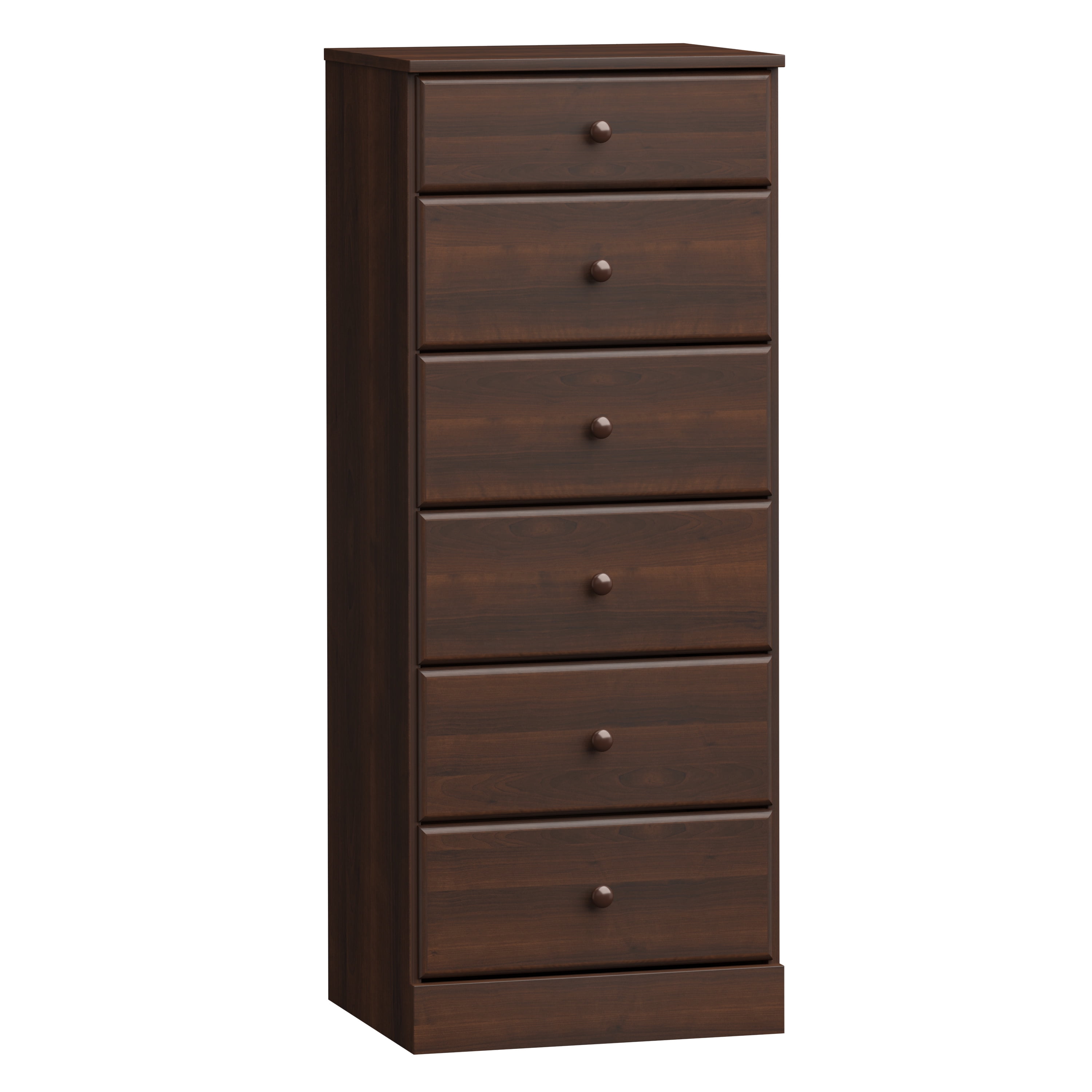 Astrid Espresso 6-Drawer Tall Vertical Dresser for Compact Spaces