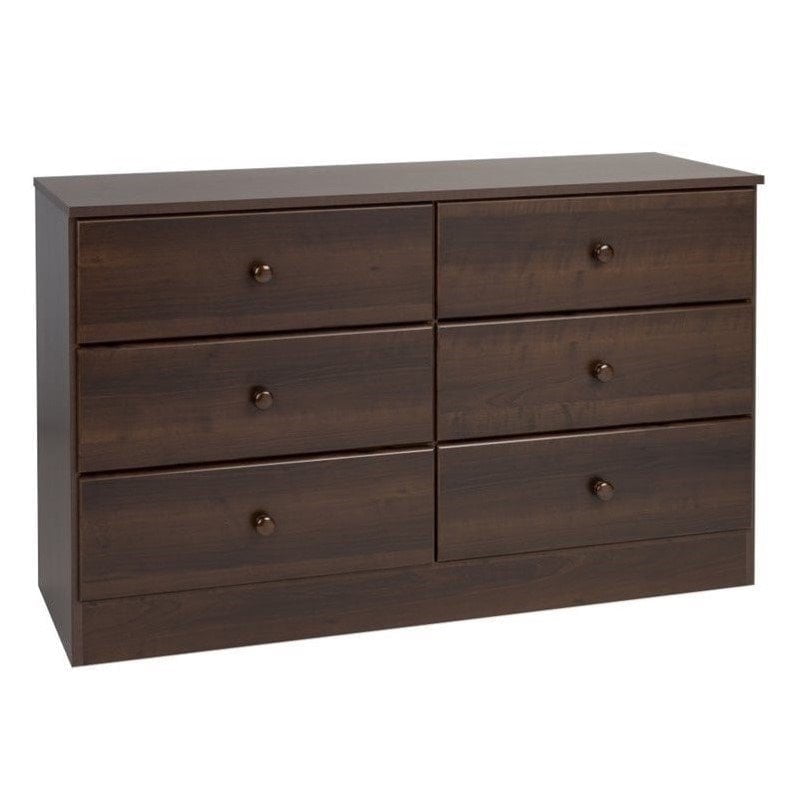 Espresso 55'' Horizontal Double Dresser with Extra Deep Drawers
