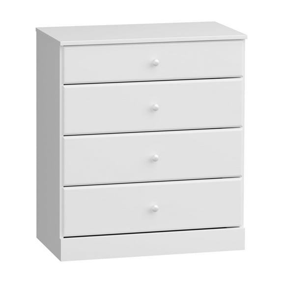 Prepac Astrid Modern 4-Drawer Vertical Dresser, White