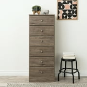 Prepac Astrid Tall Gray Dresser: 16"D x 20"W x 52"H, 6-Drawer Chest for Bedroom by Prepac - Perfect Chest of Drawers for Ample Storage
