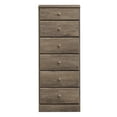 thumbnail image 1 of Prepac Astrid Tall Gray Dresser, 6-Drawer Chest for Bedroom, Great for Adults & Narrow Spaces 16.5"D x 19.75"W x 50"H, 1 of 11